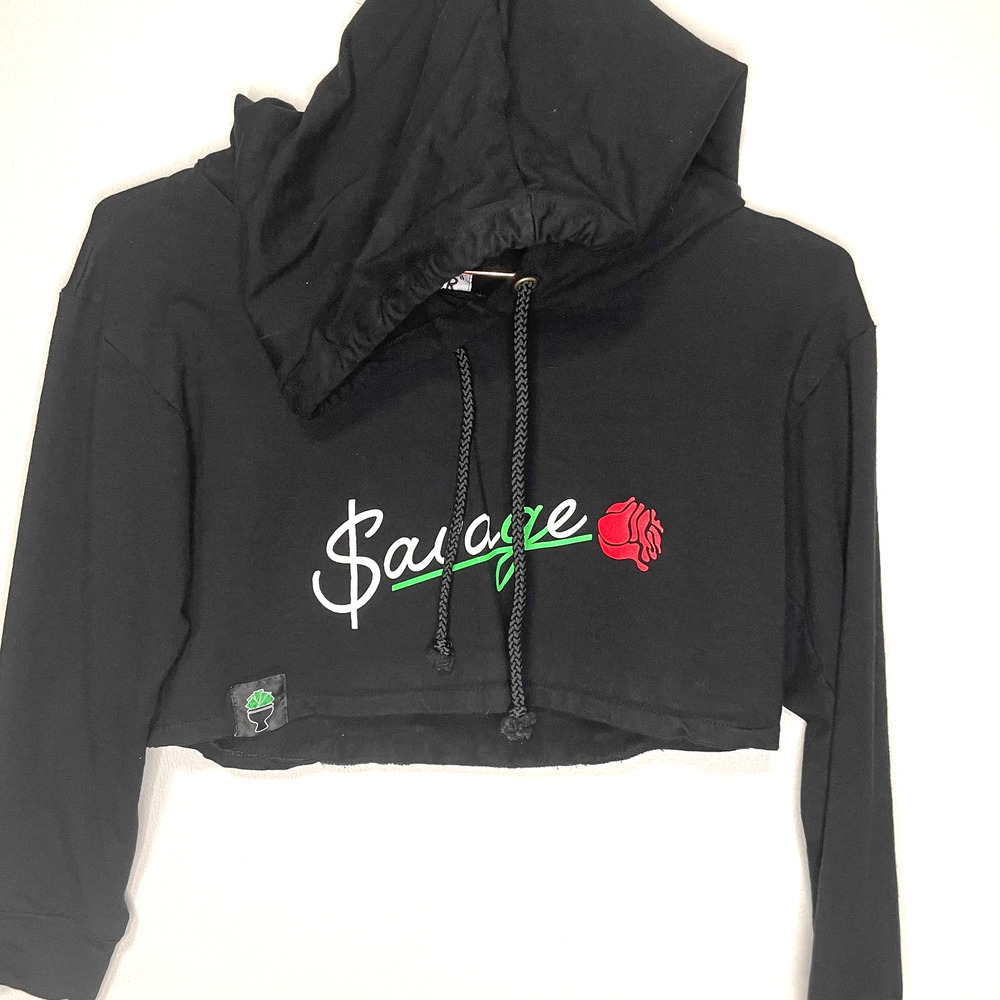 Toilet Paper $avage Cropped Long Sleeve Hoodie S
